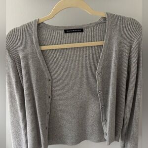 Gray Ribbed Women's Sweater Brandy Melville Size Xs-S